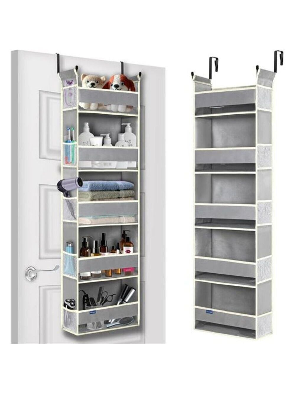 Over The Door Organizer 5 Shelf Hanging Storage with Pockets for Closet